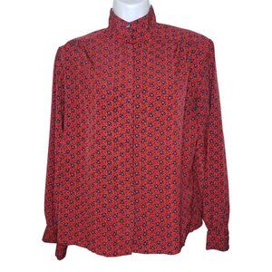 Vintage Pendleton Sz M Pasely Print Button Shirt, Red (1457)